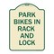 Signmission Park All Bikes in Rack and Lock Heavy-Gauge Aluminum Architectural Sign, 24" x 18", TG-1824-23498 A-DES-TG-1824-23498 - alternate 1